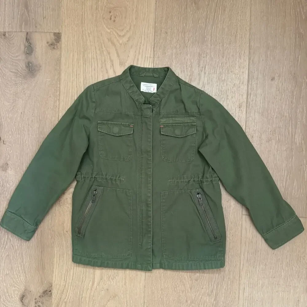 J Crew CrewCuts Army Green Utility Jacket size 6/7